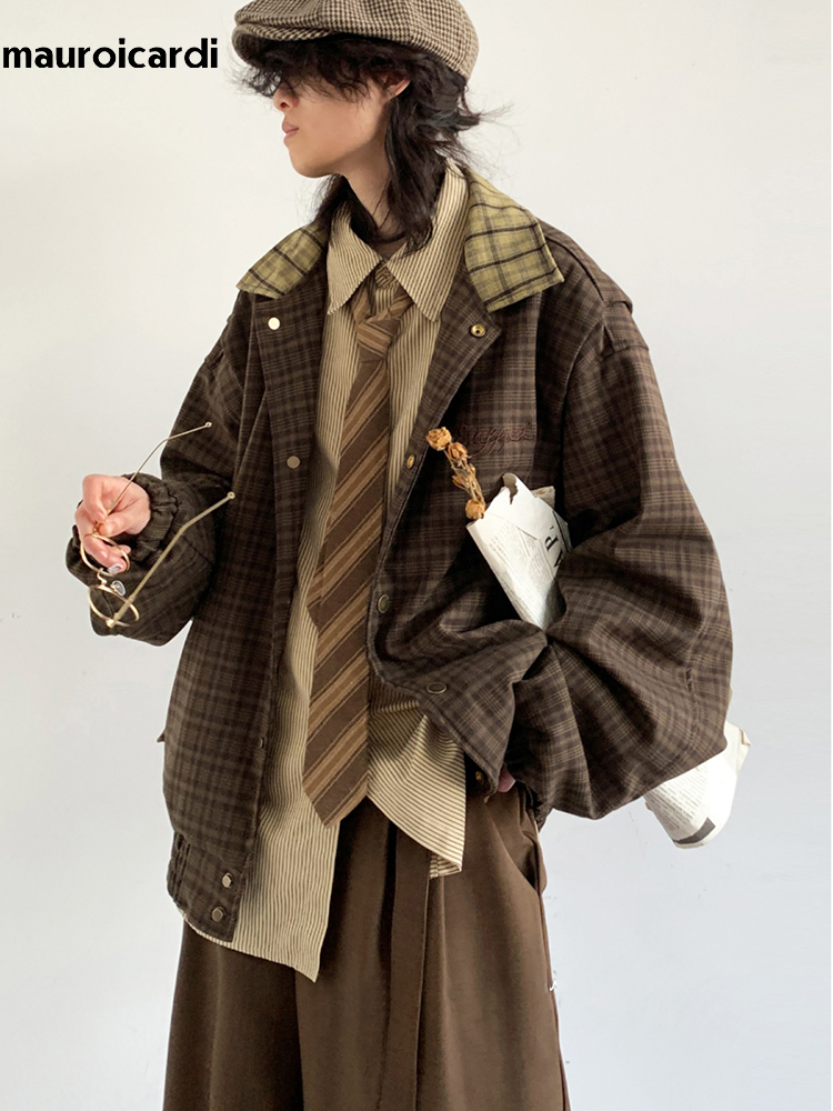 Haori Japanese Jacket - Mauroicardi Spring Autumn Oversized Colorful Patchwork
