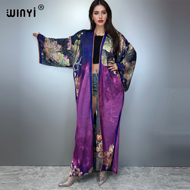 Kaftan Women Boho - WINYI kimono High-quality Print Dress Beach