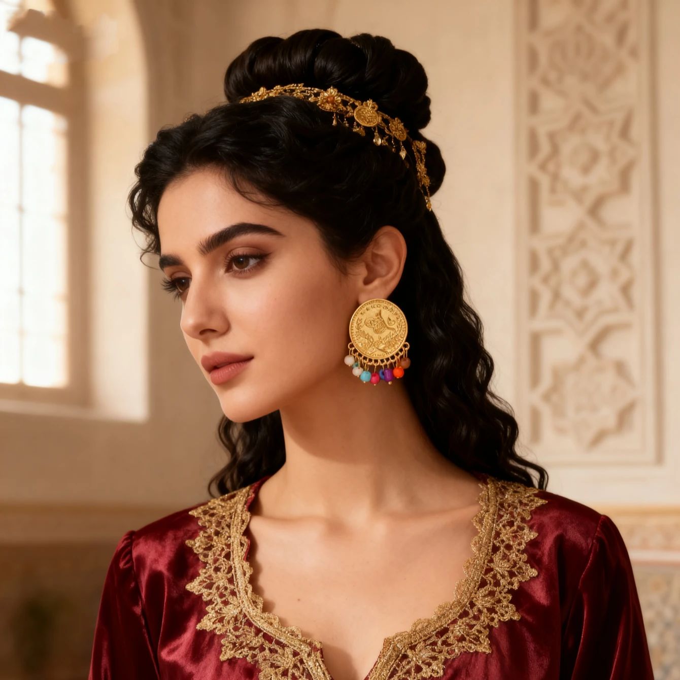 Turkish coin earring gold plat - Ethnic Fashion Co In ulasan dan harga