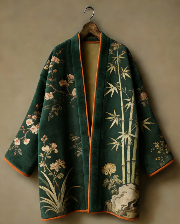 Thicken Flannel Japanese Kimon - Haori Japanese Jacket ulasan dan harga