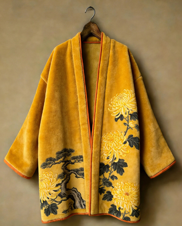 Thicken Flannel Japanese Kimon - Haori Japanese Jacket ulasan dan harga
