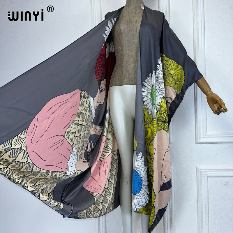 WINYI boho print Kimono sexy C - Kaftan Women Boho ulasan dan harga