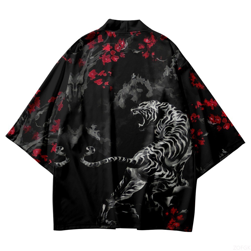 Black Kimono Open Collar Men's - Haori Japanese Jacket ulasan dan harga