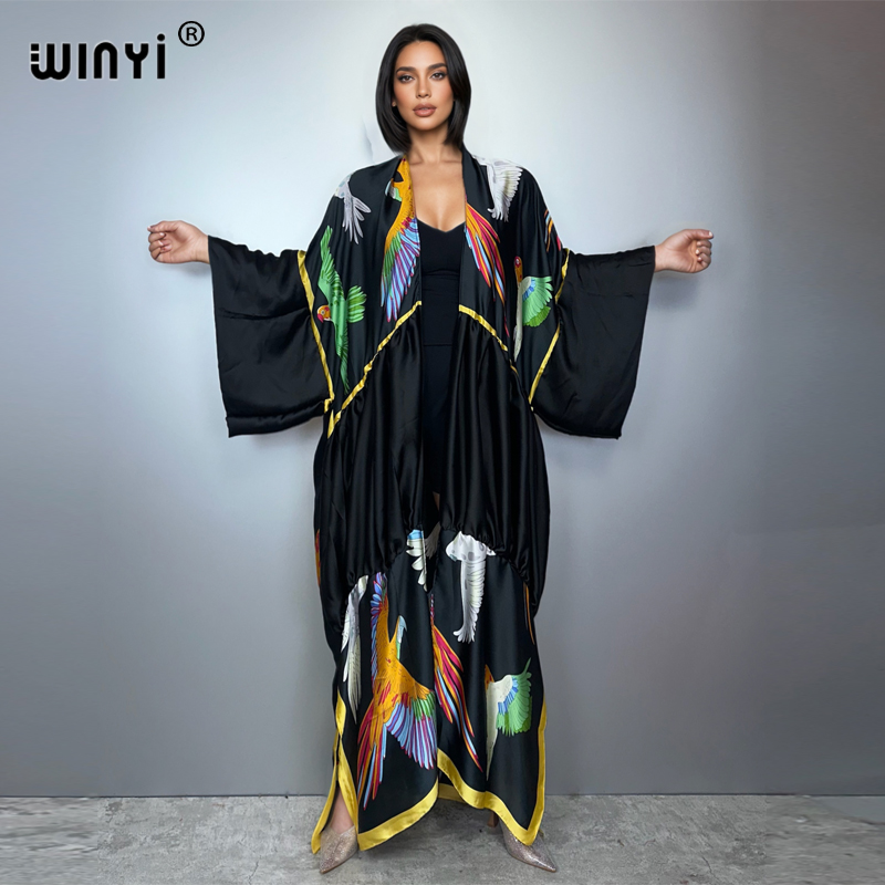 WINYI print boho kimono maxi b - Kaftan Women Boho ulasan dan harga