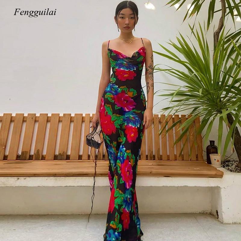 Floral Print Summer Spaghetti  - Kaftan Women Boho ulasan dan harga