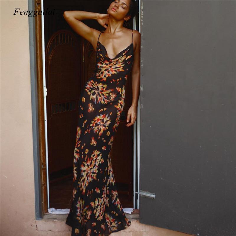 Floral Print Summer Spaghetti  - Kaftan Women Boho ulasan dan harga