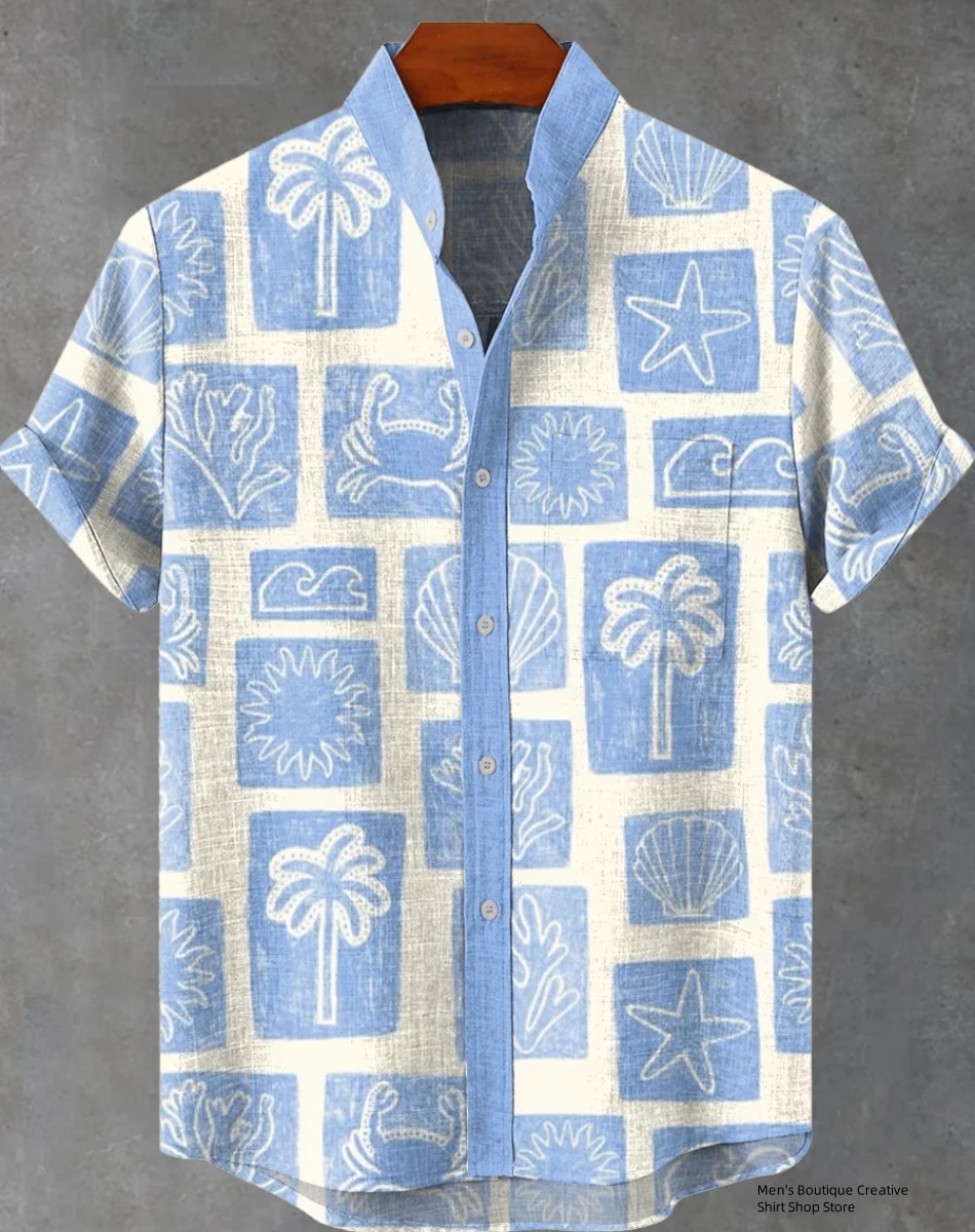 New Linen Men's 3D Ethnic Patt - Ethnic Fast Fashion ulasan dan harga