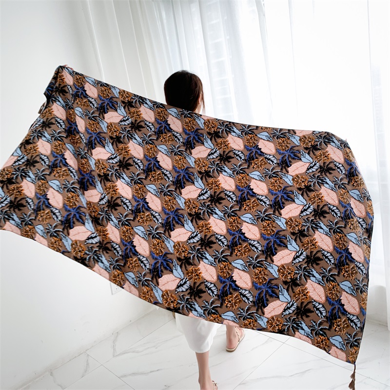 90x185cm Cotton Linen Print Su - Kaftan Women Boho ulasan dan harga